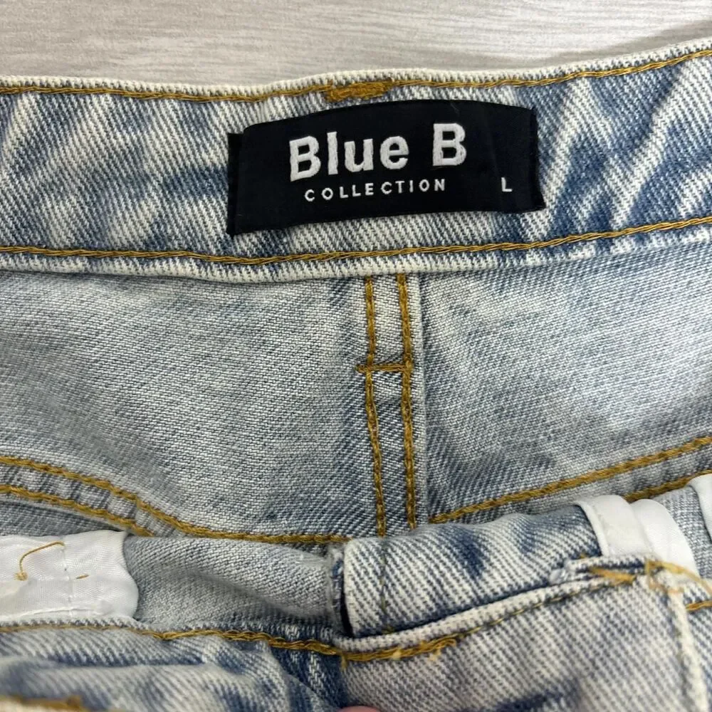 Blue B womens size L distressed shorts rhinestone chains fairygrunge Rock babe